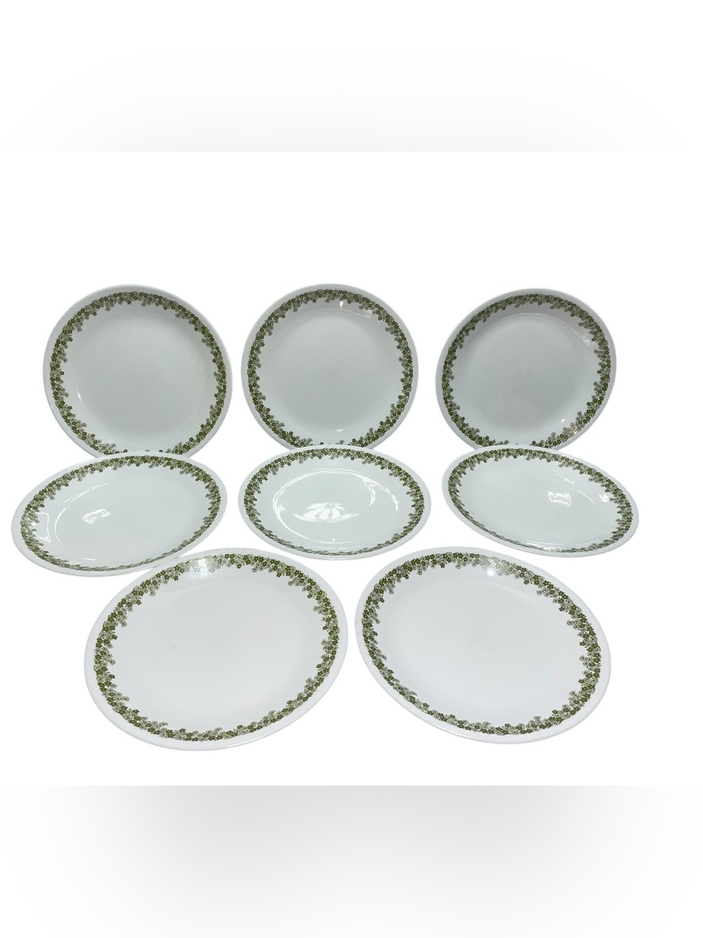 Vintage 8 piece Corelle Spring Blossom "Crazy Daisy" Lunch/Salad 8.5” Plates